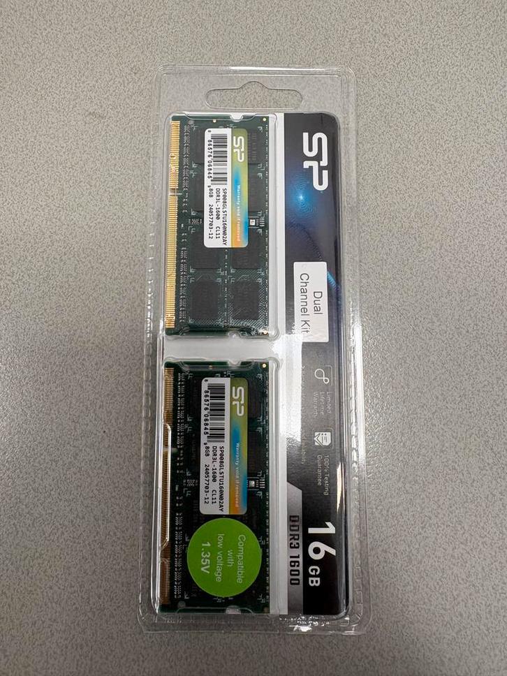 16GB DDR3L 1600MHz SODIMM Geheugen, Computers en Software, RAM geheugen, Nieuw, Laptop, 16 GB, DDR3, Ophalen of Verzenden