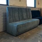 Blauwe Velours Eetkamerbank - 180cm, Ophalen, Minder dan 75 cm, 150 tot 200 cm, Driepersoons
