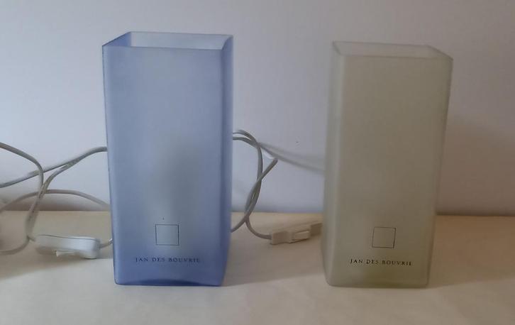 Jan des Bouvrie Ice Cube Lamp/ 2 tafellampen /glaslampen, Huis en Inrichting, Lampen | Tafellampen, Zo goed als nieuw, Minder dan 50 cm