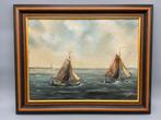 Schilderij van zeilboten op zee, Antiek en Kunst, Kunst | Schilderijen | Klassiek, Ophalen of Verzenden