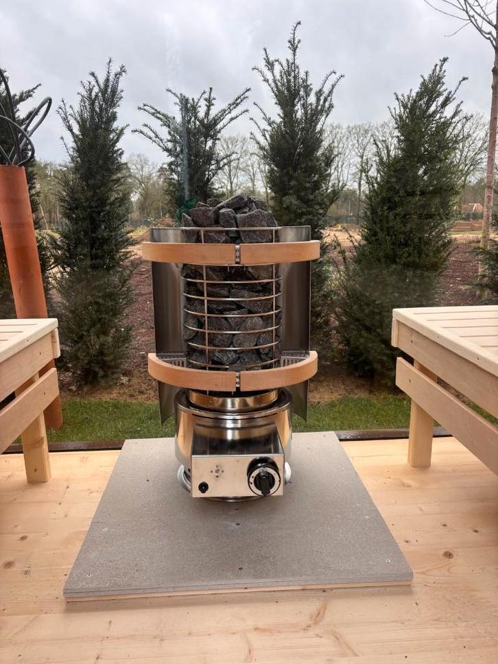 Uniek in nederland propaan gestookte finse saunakachel., Sport en Fitness, Sauna, Nieuw, Toebehoren, Fins of Traditioneel, Ophalen of Verzenden