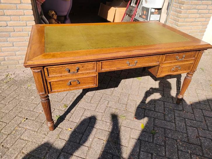 Antiek Bureau met Groen Lederen Schrijfblad, Antiek en Kunst, Antiek | Kantoor en Zakelijk, Ophalen