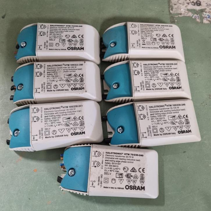 9x osram halogeen trafo 70 watt en 105 watt 12 volt, Hobby en Vrije tijd, Elektronica-componenten, Ophalen of Verzenden