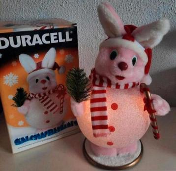Vintage Duracell Kerstbal Konijn met licht en muziek 28cm! beschikbaar voor biedingen