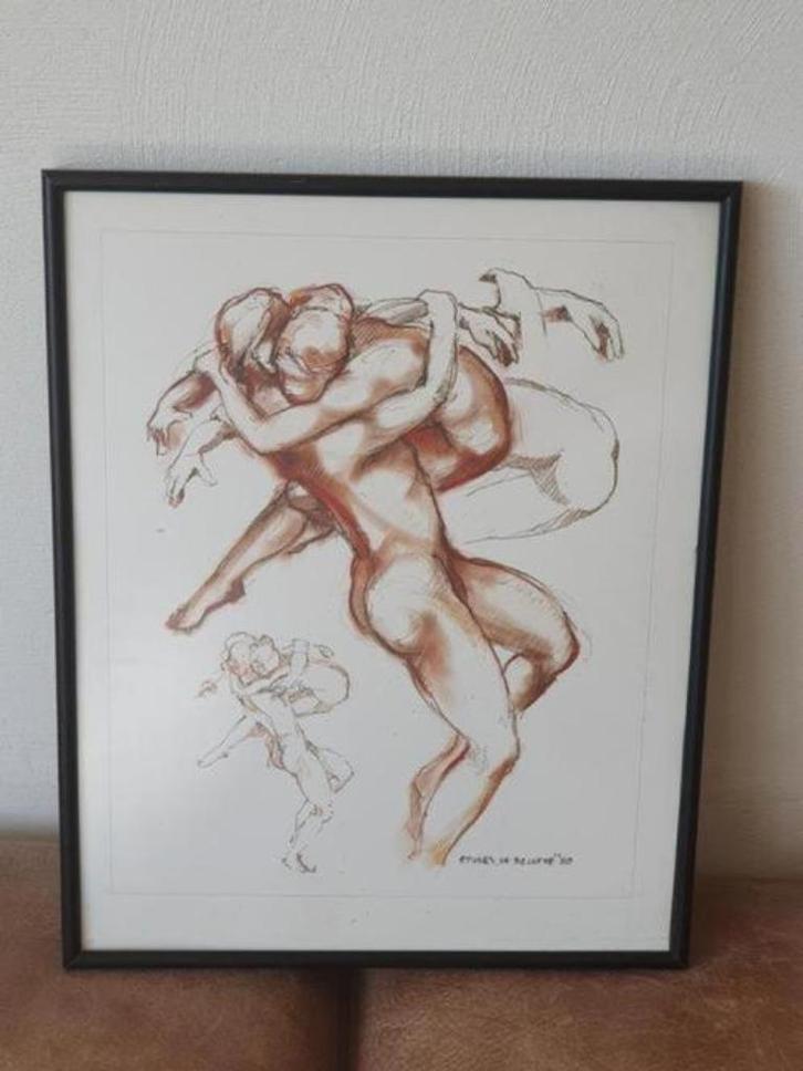 litho / prent ongesign Kees Verkade etudes de belofte, Antiek en Kunst, Kunst | Litho's en Zeefdrukken, Ophalen