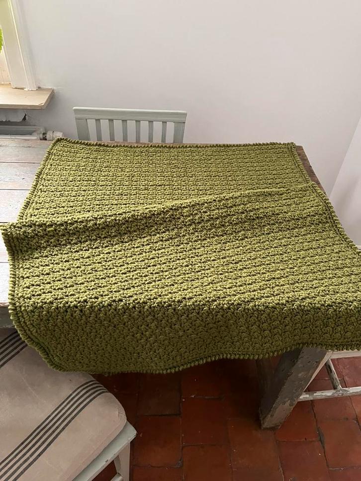 NIEUW DEKEN BABYDEKEN MOSGROEN MERINOWOL WIEG, Kinderen en Baby's, Dekens, Slaapzakjes en Inbakerproducten, Zo goed als nieuw