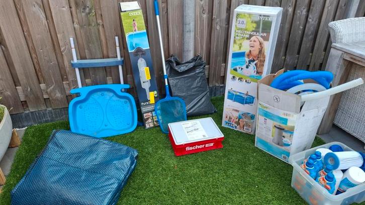 (Nieuw) Zwembad 300x200 compleet met verwarming, Tuin en Terras, Zwembaden, Zo goed als nieuw, 200 tot 300 cm, Rechthoekig, Ophalen