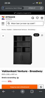 Zwarte vakkenkast nieuw, Ophalen, Met deur(en), Nieuw, Minder dan 150 cm