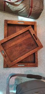 Set van 2 houten design-dienbladen, Ophalen, Gebruikt, Rechthoekig, Hout