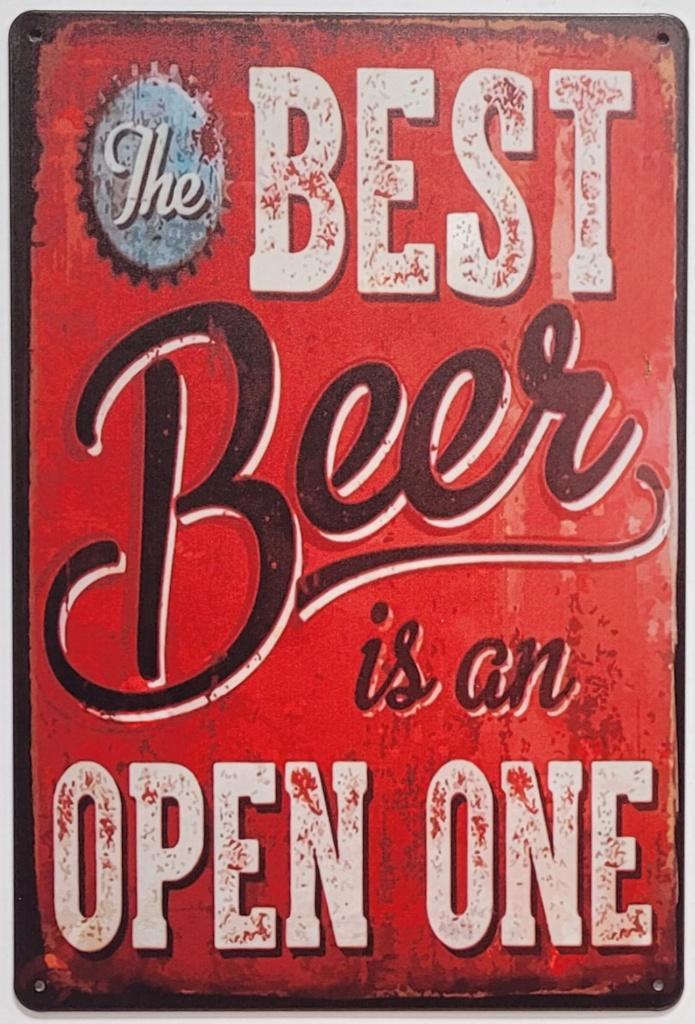 Best beer is an open one reclamebord van metaal wandbord, Huis en Inrichting, Woonaccessoires | Tekstborden en Spreuken, Nieuw