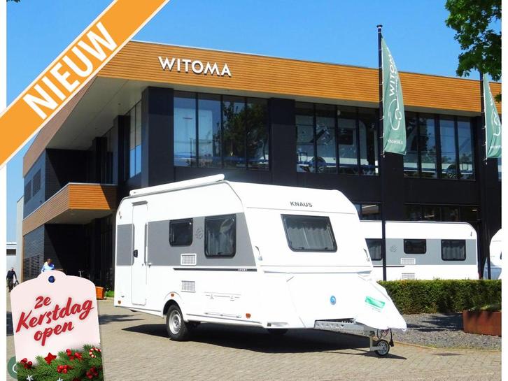 Knaus Sport 420 QD 2e kerstdag geopend!, Caravans en Kamperen, Caravans, Bedrijf, tot en met 3, 1000 - 1250 kg, Treinzit, Knaus