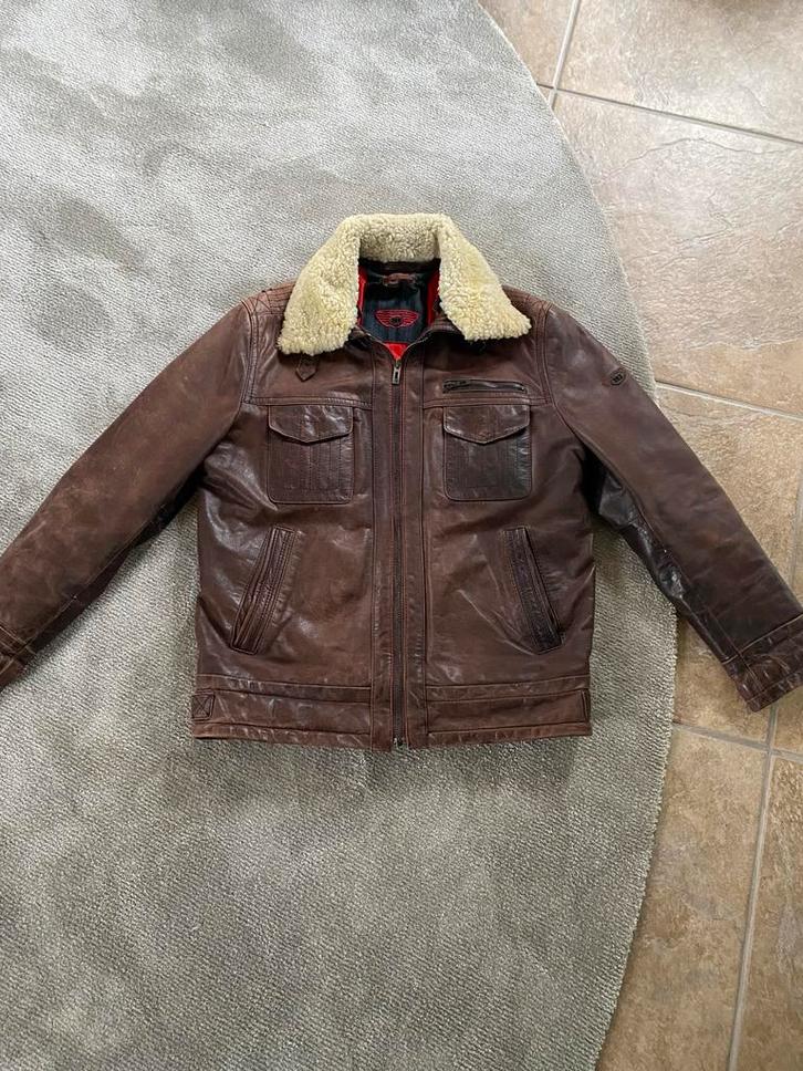 Mooi Donar DNR leren heren jack maat 52, Kleding | Heren, Jassen | Winter, Gedragen, Maat 52/54 (L), Bruin, Ophalen of Verzenden