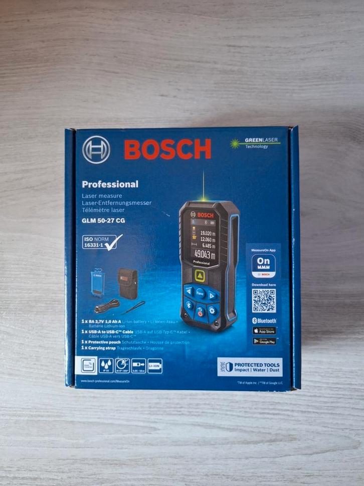 Bosch GLM 50-27 CG Professional Laserafstandsmeter SEALED, Doe-het-zelf en Verbouw, Gereedschap | Overige machines, Nieuw, Ophalen of Verzenden
