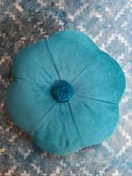 Turquoise bloemkussen - Zierkussen, Ophalen of Verzenden, Zo goed als nieuw, Groen, Overige vormen