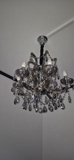 Elegante zilveren kroonluchter met kristallen 2 stuk, Ophalen of Verzenden, Zo goed als nieuw, Glas, Klassiek