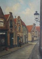 GEZELLIG STRAATJE MET OUDE HUISJES🖌JOHAN ROCKX (1892-1965), Antiek en Kunst, Ophalen of Verzenden