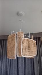 Mooie boho rieten hanglamp, Huis en Inrichting, Lampen | Hanglampen, Ophalen, Metaal, Zo goed als nieuw, Boho Warm en Elegant