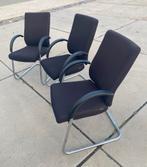 3 Dauphin vergaderstoelen, Ophalen, Zo goed als nieuw, Zwart, Bureaustoel