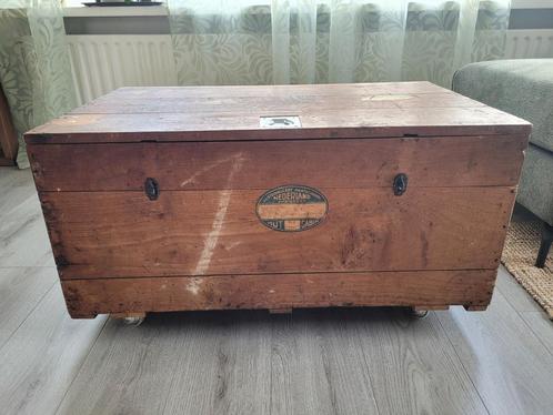 Houten cabinkist, Huis en Inrichting, Woonaccessoires | Kisten, Gebruikt, Minder dan 50 cm, 50 tot 100 cm, Ophalen
