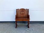 Eikenhouten Klep Bankje, Antiek en Kunst, Antiek | Meubels | Stoelen en Banken, Ophalen of Verzenden