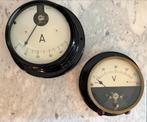 Vintage Paneelmeters - Ampèremeter & Voltmeter Set, Antiek en Kunst, Antiek | Gereedschap en Instrumenten, Ophalen of Verzenden