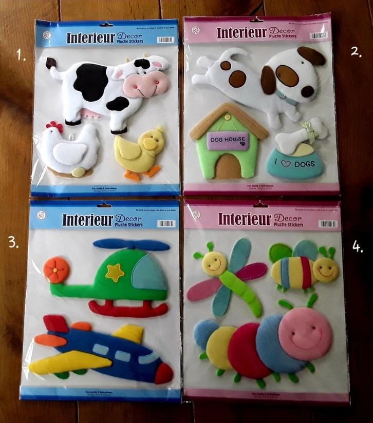 Stoffen wanddecoratie-stickers - keuze uit 4 soorten - nieuw, Kinderen en Baby's, Kinderkamer | Inrichting en Decoratie, Nieuw