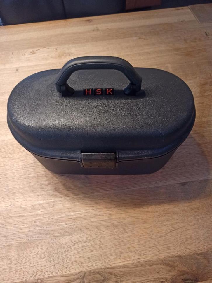 Donkergrijze Samsonite beautycase, Sieraden, Tassen en Uiterlijk, Beautycases, Gebruikt, Hardcase, Grijs, Met slot, Ophalen of Verzenden