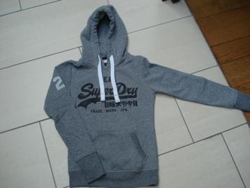 Superdry dames hoody trui vest jas Mt 32/34 grijs * Mt 176 beschikbaar voor biedingen