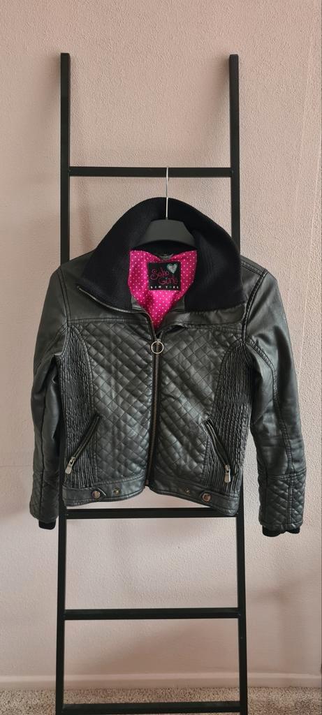 Leren jack antreciet (Soho Girls maat 164), Kleding | Dames, Jassen | Zomer, Zo goed als nieuw, Maat 34 (XS) of kleiner, Zwart