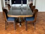 Art Nouveau Eettafel met 6 Stoelen, Huis en Inrichting, Tafels | Eettafels, Gebruikt, 100 tot 150 cm, Vijf personen of meer, 150 tot 200 cm
