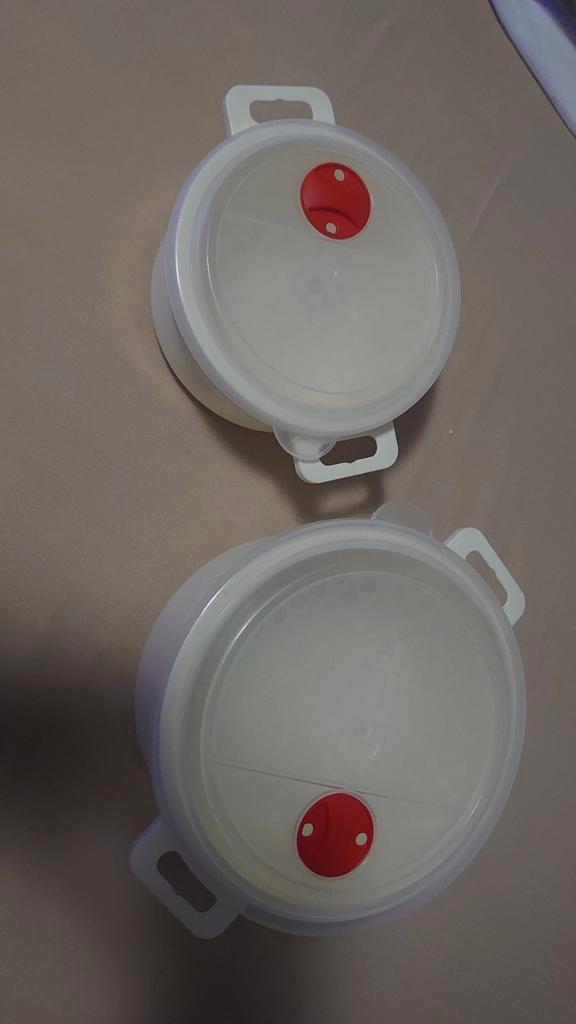 Herdrun magnetron schalen, Huis en Inrichting, Keuken | Tupperware, Zo goed als nieuw, Schaal, Crème, Ophalen of Verzenden