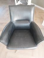 Zwart lederen fauteuil met draaifunctie "Novastyl", Ophalen, Zo goed als nieuw
