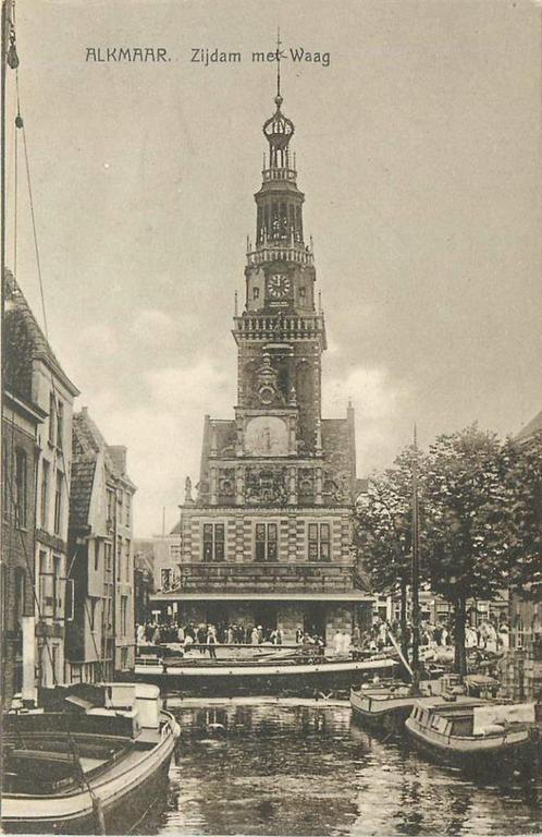 (381-422-027) Alkmaar Zijdam met Waag, Verzamelen, Ansichtkaarten | Nederland, Noord-Holland, Verzenden