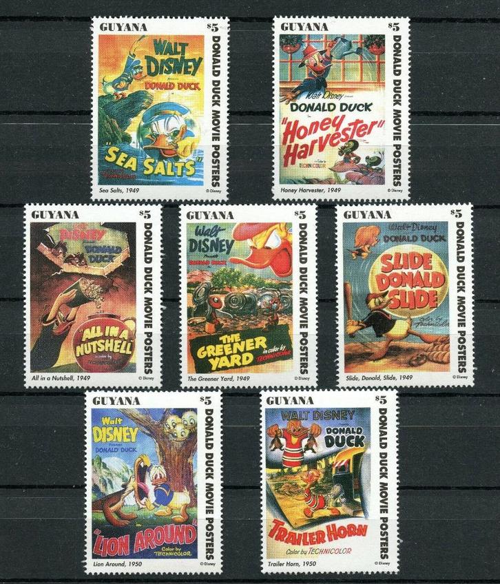 DISNEY-DONALD DUCK 4 = sv7st GUYANA-BB-DD4, Postzegels en Munten, Postzegels | Thematische zegels, Postfris, Overige thema's, Verzenden