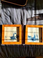 Ous Hollands tegeltje in lijst, blauw, wit 17x17, Antiek en Kunst, Antiek | Spiegels, Ophalen of Verzenden, Minder dan 100 cm