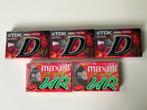 Set 3 X TDK D90 + 2 X MAXELL original UR, Cd's en Dvd's, Cassettebandjes, 2 t/m 25 bandjes, Ophalen of Verzenden, Nieuw in verpakking