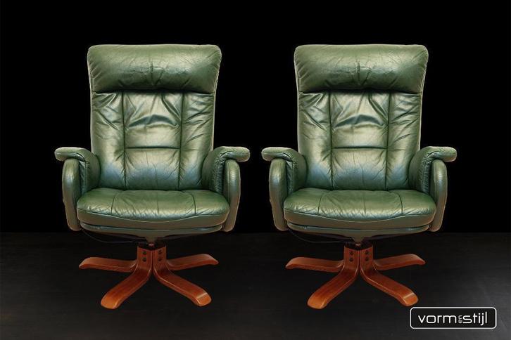 ‘Retro’ relaxfauteuil, Huis en Inrichting, Fauteuils, Gebruikt, Leer, 75 tot 100 cm, 75 tot 100 cm, Ophalen