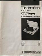 Technics SL-Q303 Handleiding, Ophalen of Verzenden, Gebruikt, Platenspeler-onderdeel, Technics