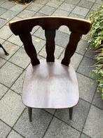4 stuks Vintage Bruine Kroegstoelen, Huis en Inrichting, Ophalen, Gebruikt, Bruin, Eén