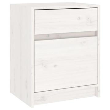 NIEUW Nachtkastje 40 x 31 x 50 cm massief grenenhout wit beschikbaar voor biedingen