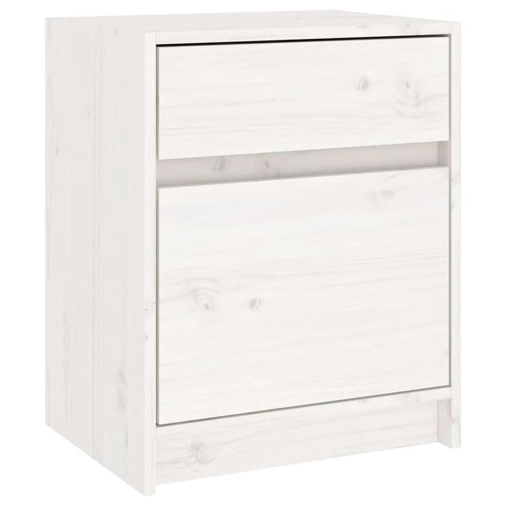 NIEUW Nachtkastje 40 x 31 x 50 cm massief grenenhout wit, Huis en Inrichting, Slaapkamer | Nachtkastjes, Nieuw, Minder dan 55 cm