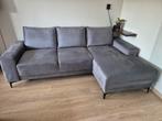 L-hoekbank 3 zits antraciet stof zwart metalen pootjes, Huis en Inrichting, Banken | Bankstellen, Ophalen, Minder dan 75 cm, Hoekbank