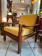 Vintage deense fauteuil 1960 teak opnieuw gestoffeerd, Ophalen, Hout, C, C