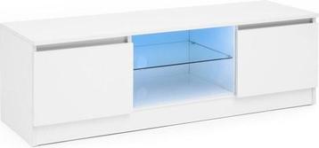 Tv meubel, wit, 120 breed met ledverlichting  beschikbaar voor biedingen