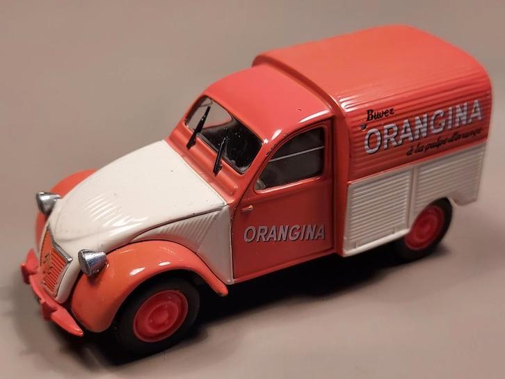 Citroën 2cv AZU Orangina met nieuwe koplampen 1:43 Norev, Hobby en Vrije tijd, Modelauto's | 1:43, Auto, Norev, Ophalen of Verzenden