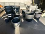 20 Antraciet / Donkergrijze binnen bloempotten diverse maten, Ophalen, Overige materialen, Gebruikt, Rond