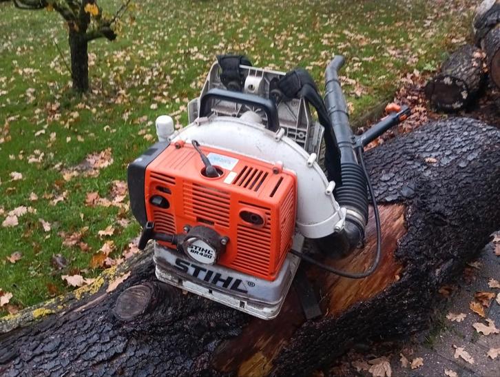 Stihl BR 420 Rugblazer - Benzine, Tuin en Terras, Bladblazers, Gebruikt, Ruggedragen, Benzine, Ophalen