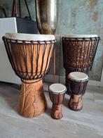 Set van 4 Djembes - Authentiek en Bespeeld, Muziek en Instrumenten, Ophalen, Gebruikt, Overige merken