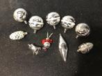 10 oude kertballen o.a. klokje en gablonzer, Diversen, Kerst, Ophalen of Verzenden, Zo goed als nieuw