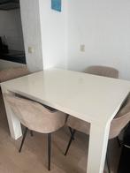Hoogglans witte eettafel, Huis en Inrichting, Tafels | Eettafels, Ophalen, Kunststof, Gebruikt, 100 tot 150 cm